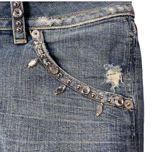 Marciano Women’s Distressed Blue Jeans w/ embellishments Size 29 - Picture 11 of 16